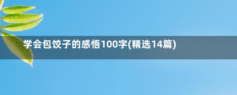 学会包饺子的感悟100字(精选14篇)